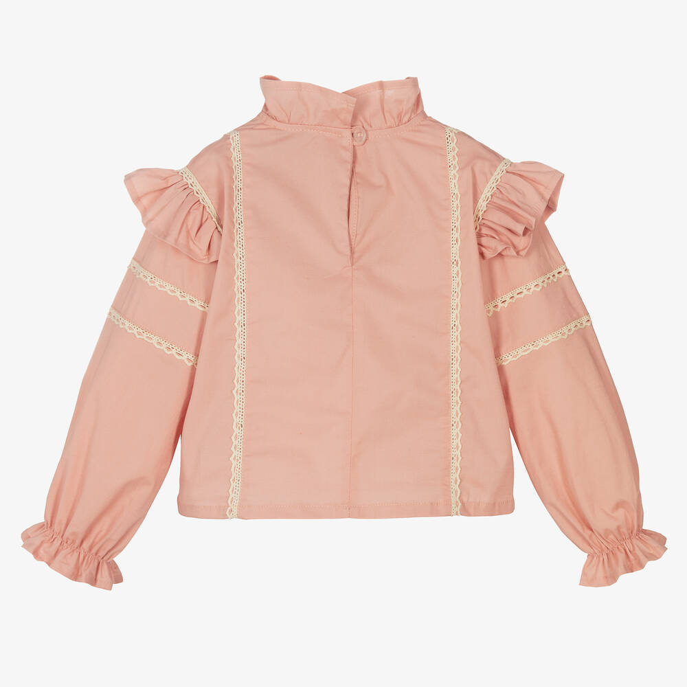 RaspberryPlum - Girls Pink Cotton Blouse | Childrensalon Outlet