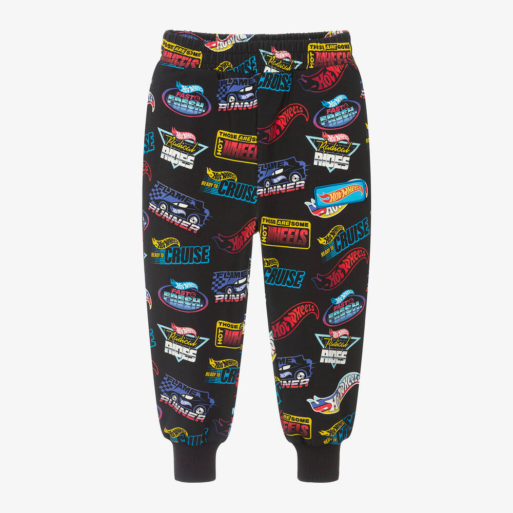 Rock Your Baby - Boys Black Cotton Hot Wheels Joggers | Childrensalon