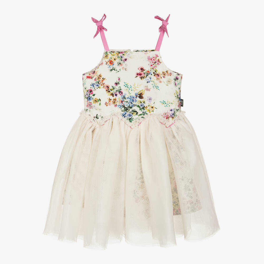 Rock Your Baby - Robe en coton et tulle ivoire à fleurs | Childrensalon