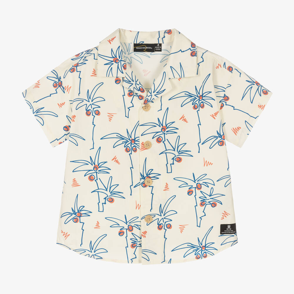 Rock Your Baby - Ivory Cotton Club Tropicana Shirt | Childrensalon