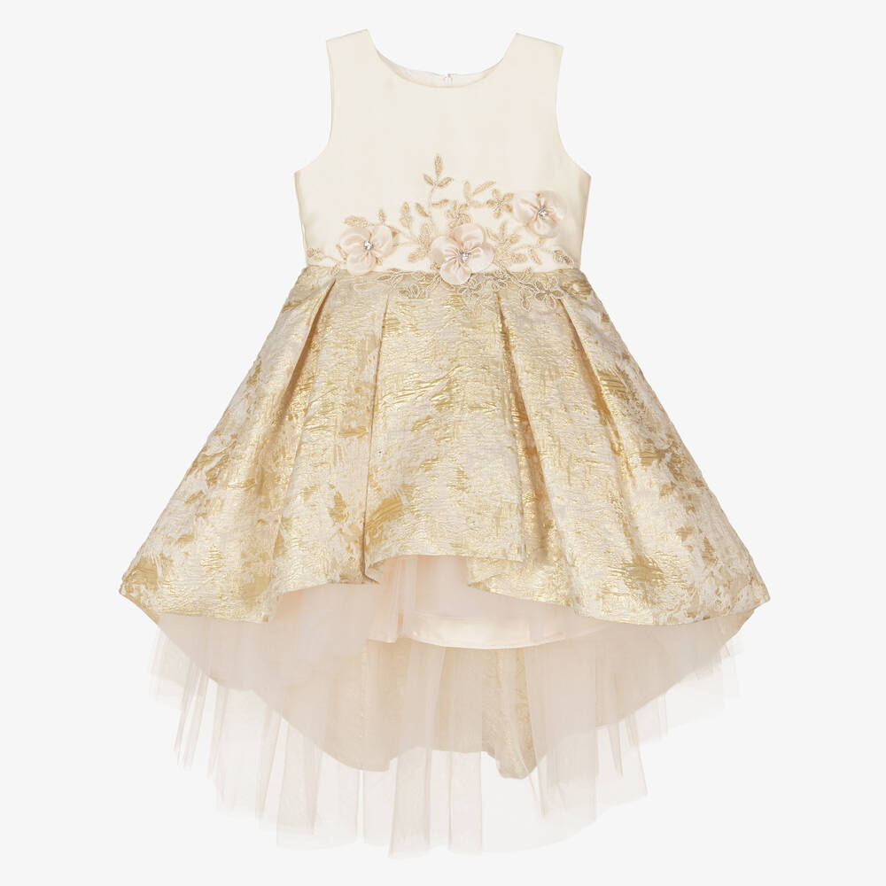 Romano - Brokatkleid in Beige & Gold  | Childrensalon