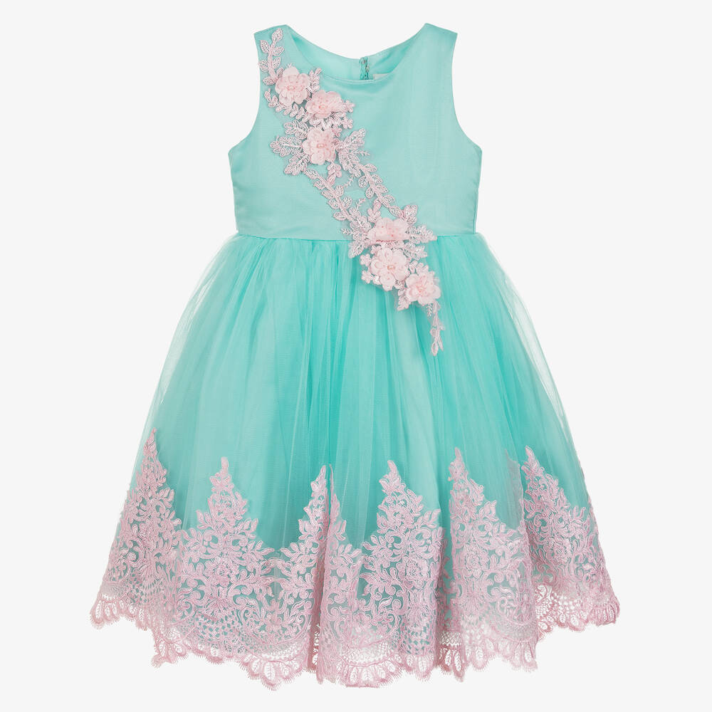 Romano Princess - Turquoise & Pink Tulle Dress | Childrensalon Outlet