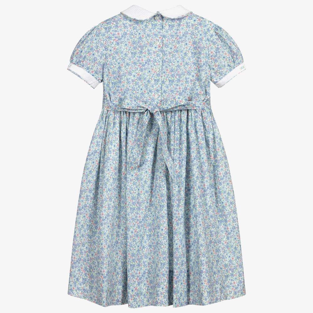 Sarah Louise - Blue Floral Smocked Dress | Childrensalon Outlet