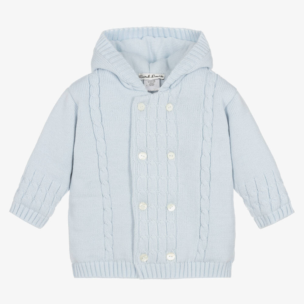 Sarah Louise - Boys Blue Cable Knit Coat | Childrensalon