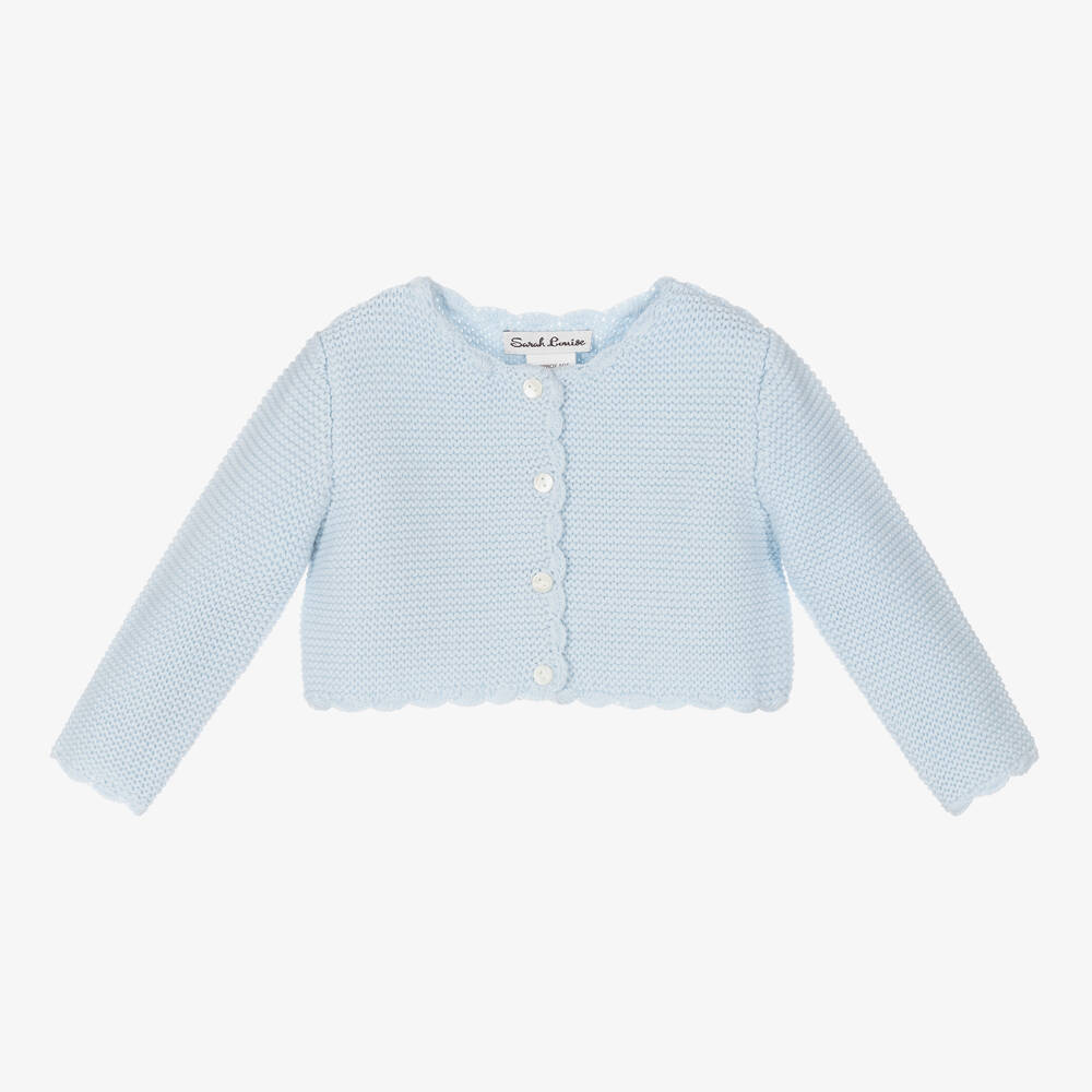 Sarah Louise - Girls Blue Knitted Cardigan | Childrensalon