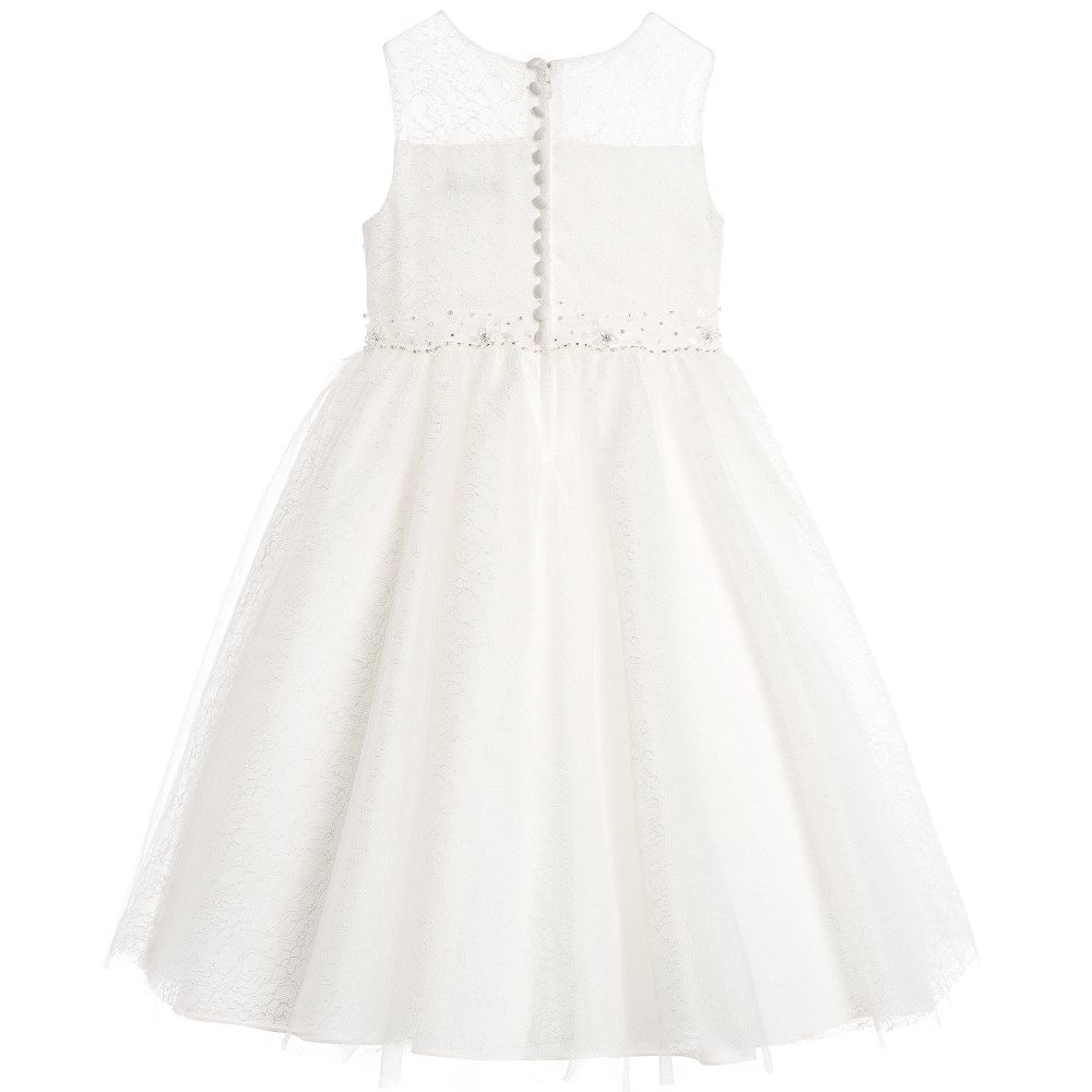 Sarah Louise - Girls Ivory Embellished Tulle Dress | Childrensalon Outlet
