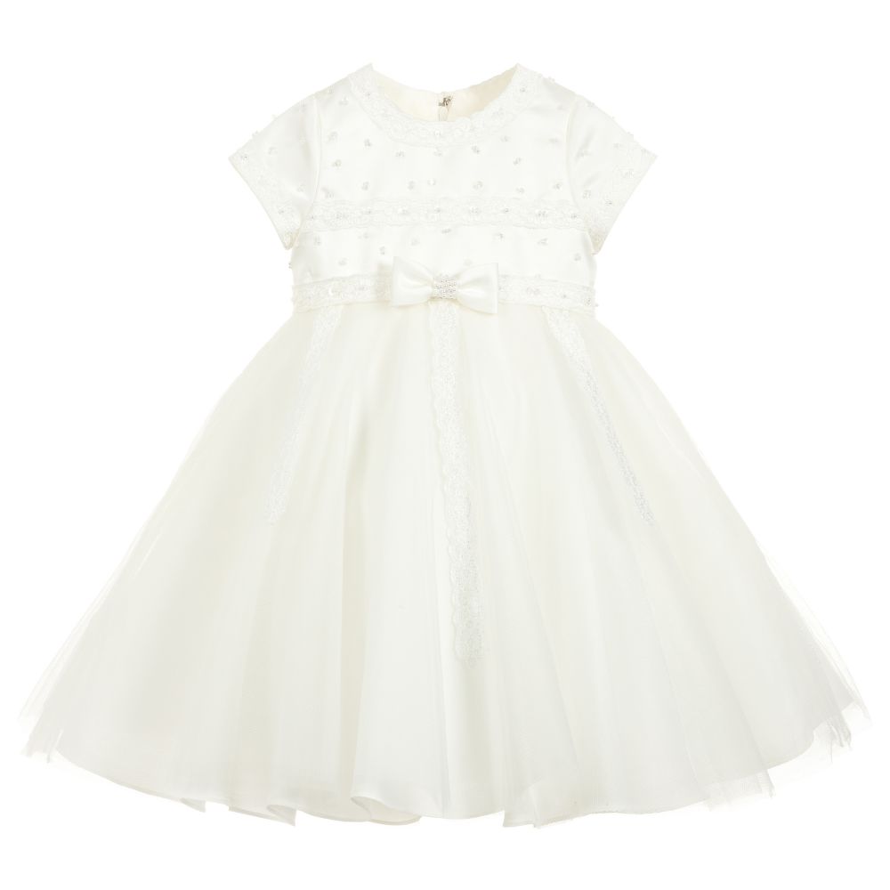Sarah Louise - Ivory Satin & Tulle Dress | Childrensalon Outlet
