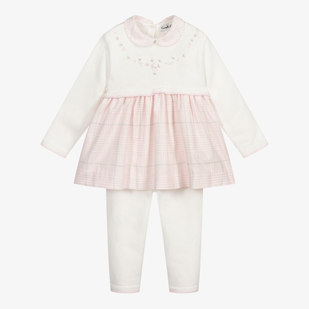 Sarah Louise - Pink & Ivory Trouser Set | Childrensalon Outlet