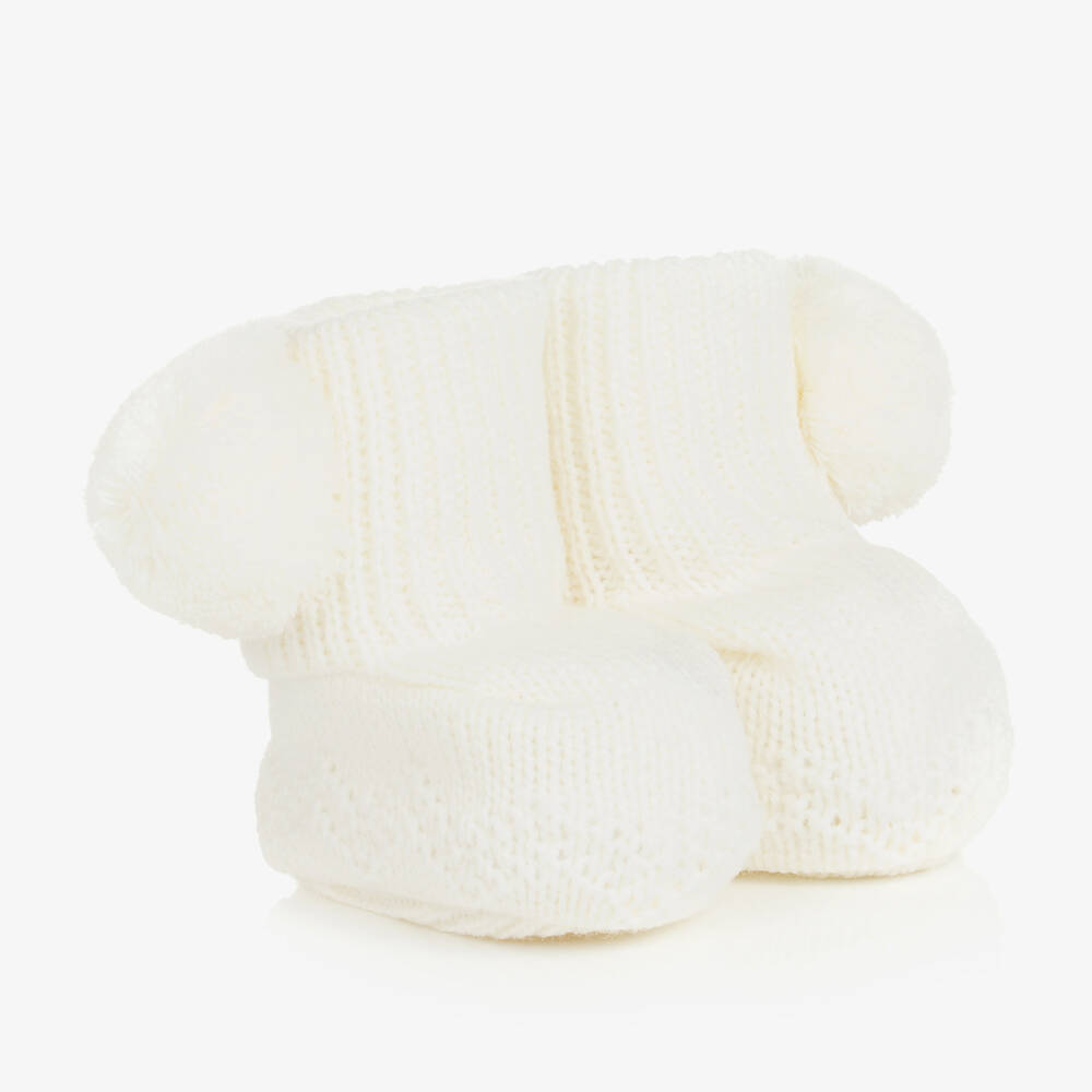 Sätila of Sweden - Elfenbeinfarbene Unisex-Strickschuhe | Childrensalon