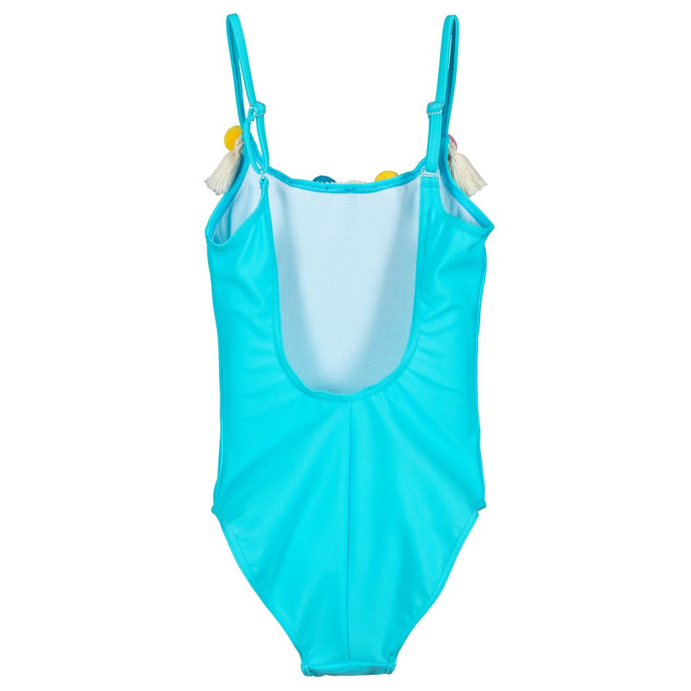Selini Action - Blue Pom-Pom Swimsuit | Childrensalon Outlet