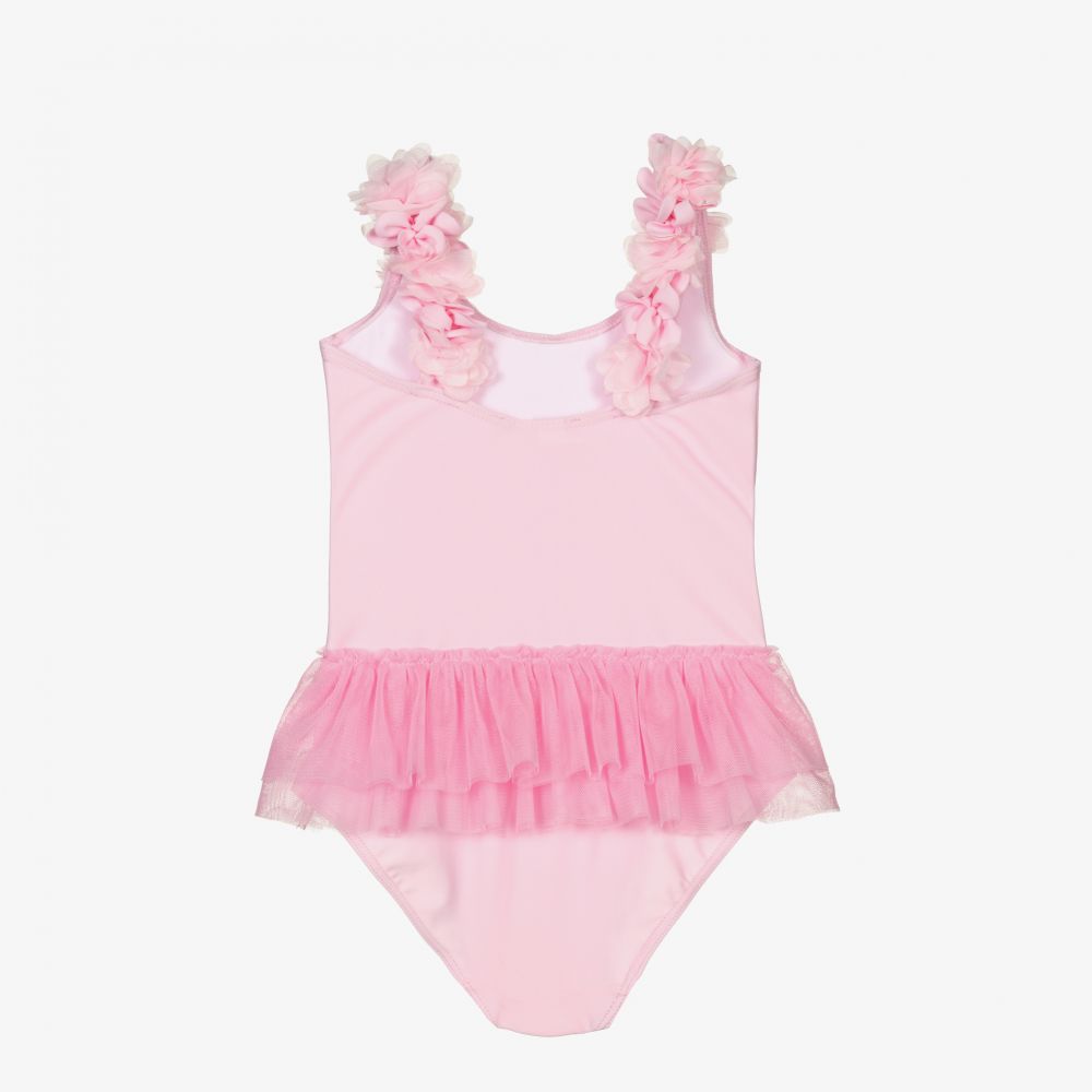 Selini Action - Pink Floral Strap Swimsuit | Childrensalon Outlet