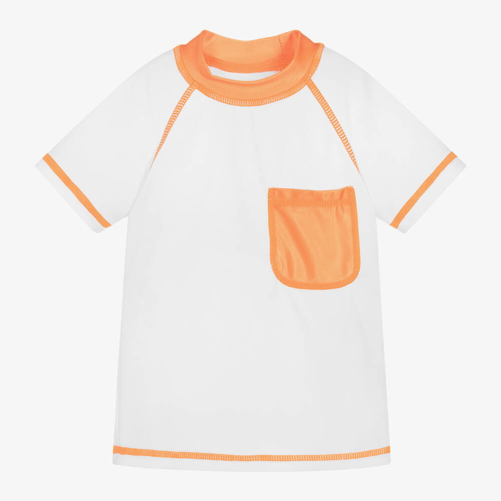 Soli Swim - Boys White Swim Top (UPF50+) | Childrensalon