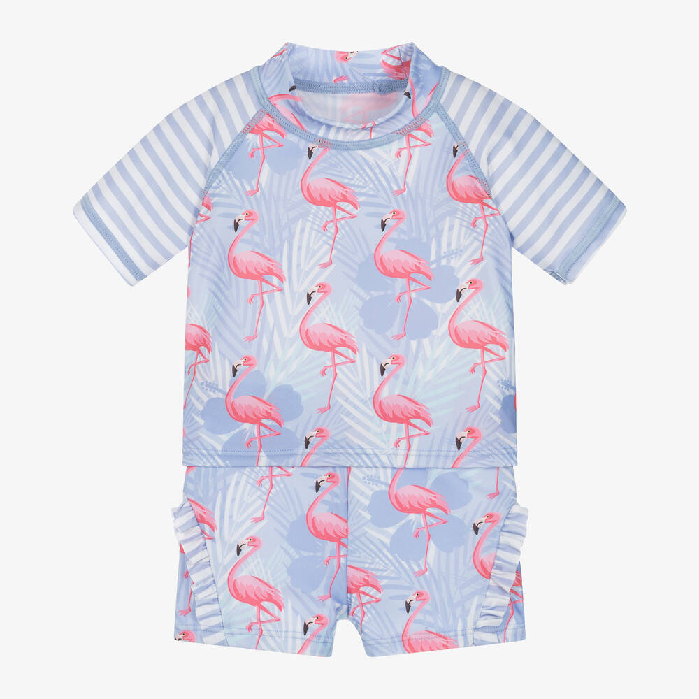 Soli Swim - Girls Purple Flamingo Swim Set (UPF50+) | Childrensalon