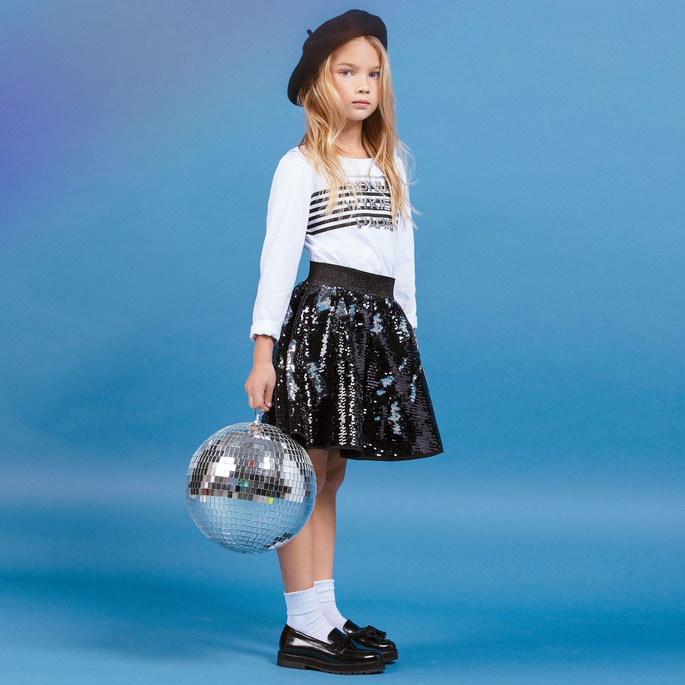 Sonia Rykiel Paris - Black Reversible Sequin Skirt | Childrensalon Outlet