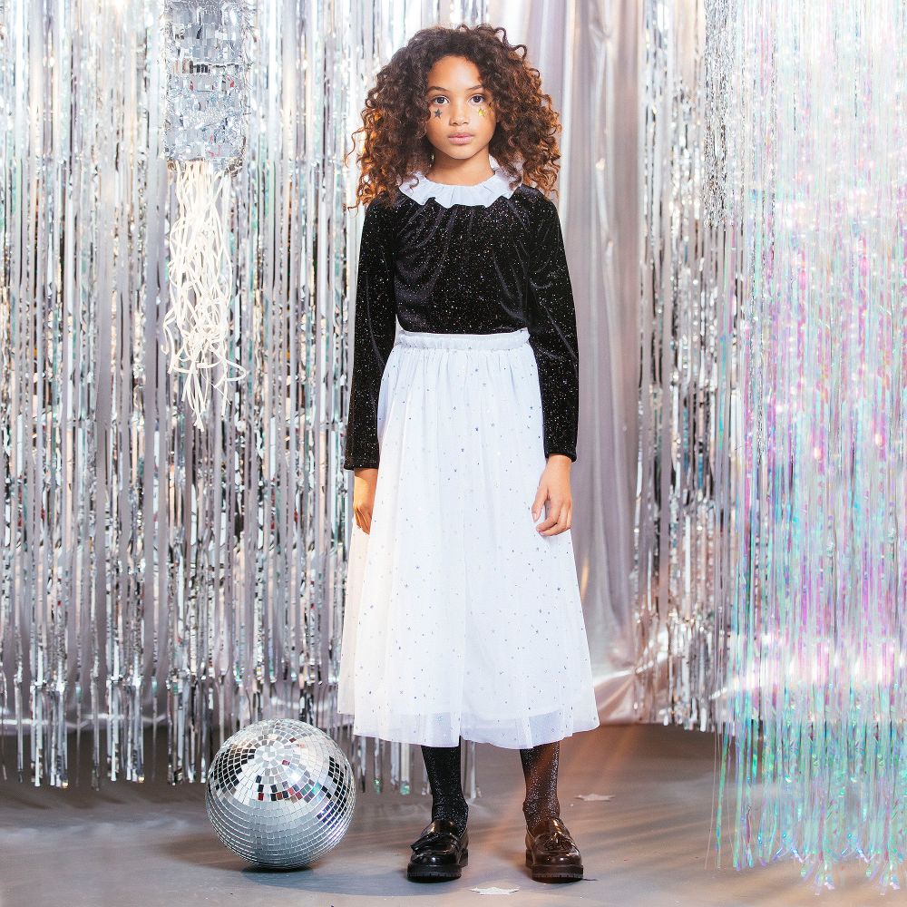 Sonia Rykiel Paris - Glittery Black Velour Top | Childrensalon Outlet