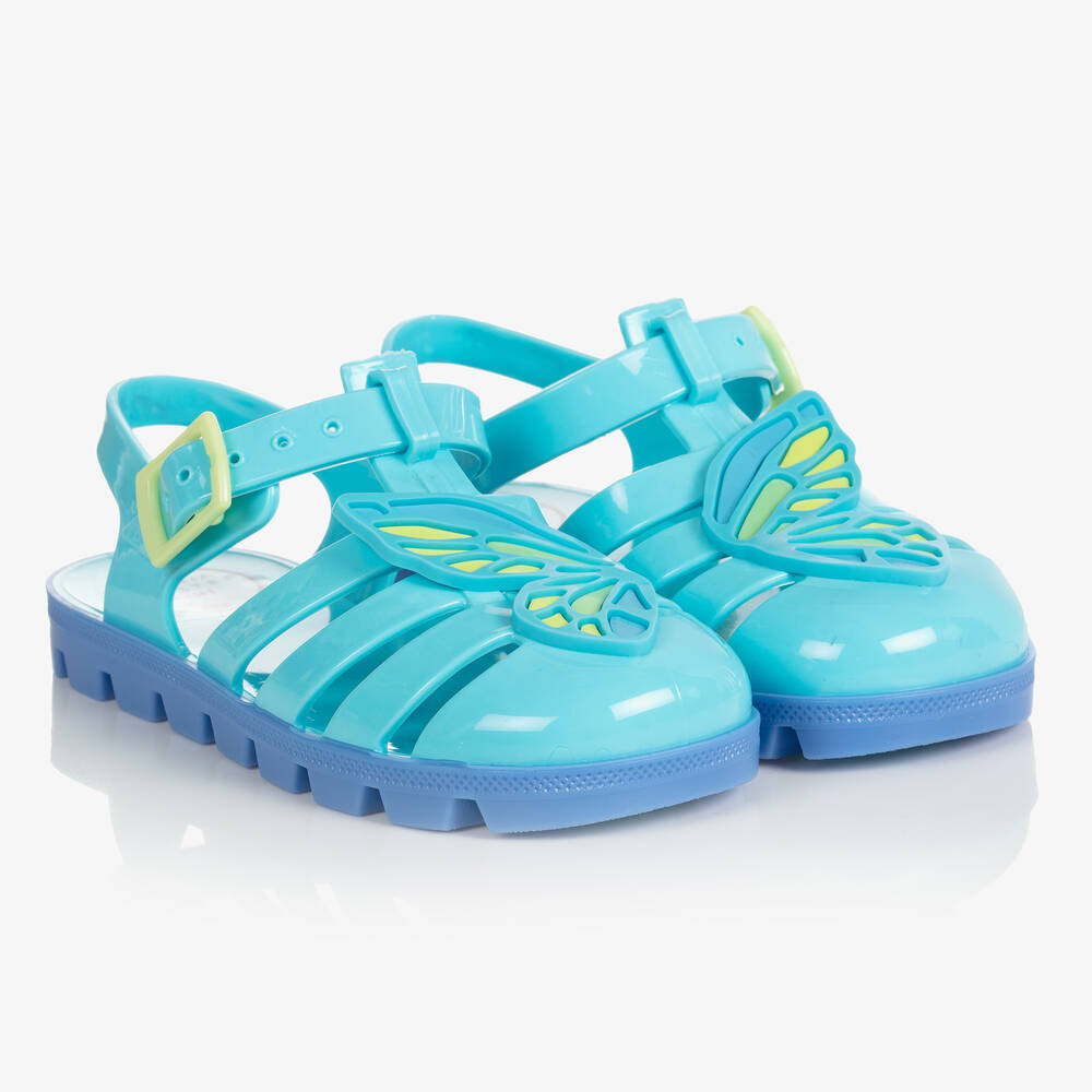 Sophia Webster Mini - Girls Blue Butterfly Jelly Shoes | Childrensalon ...