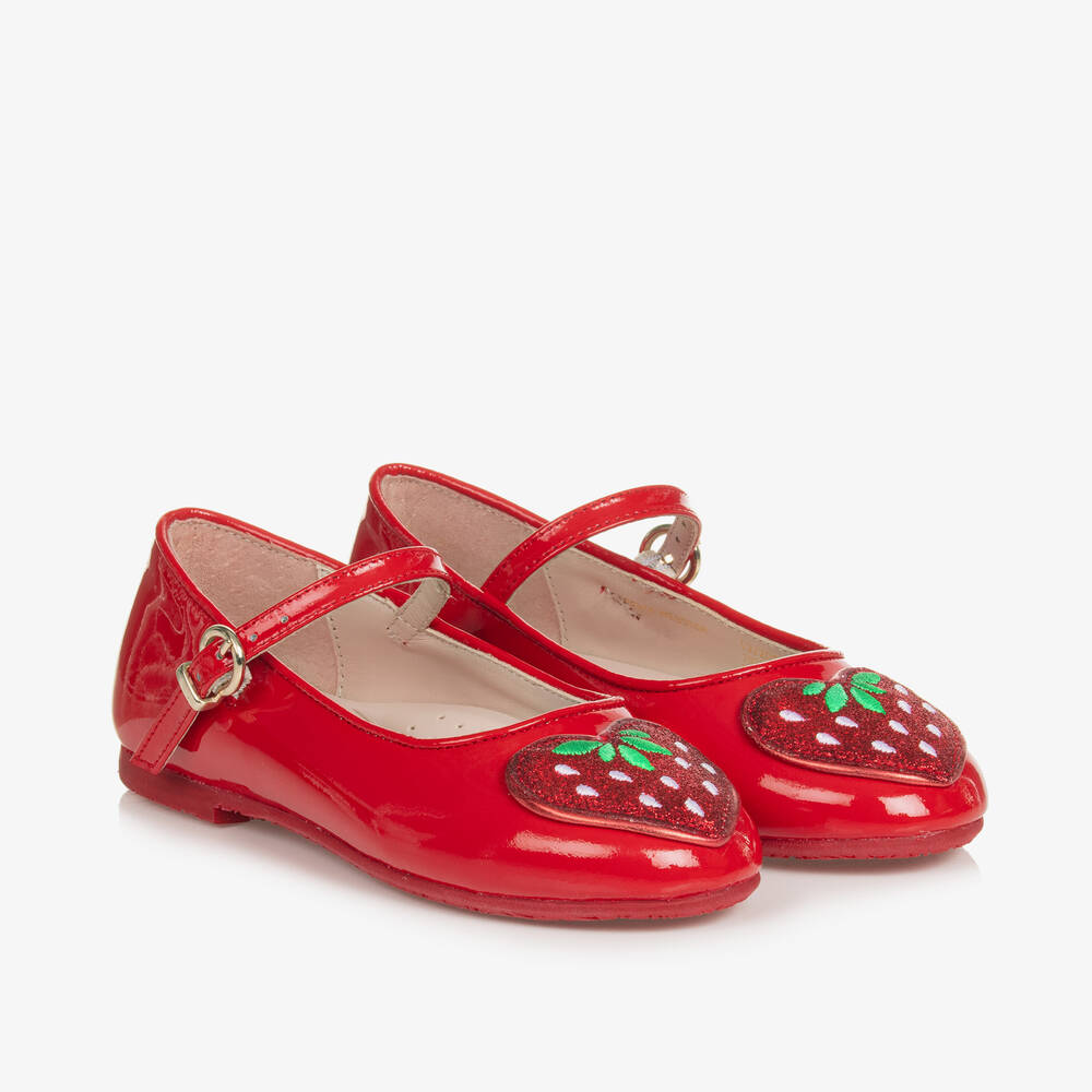 Sophia Webster Mini - Chaussures en cuir verni rouge Amora fille | Childrensalon