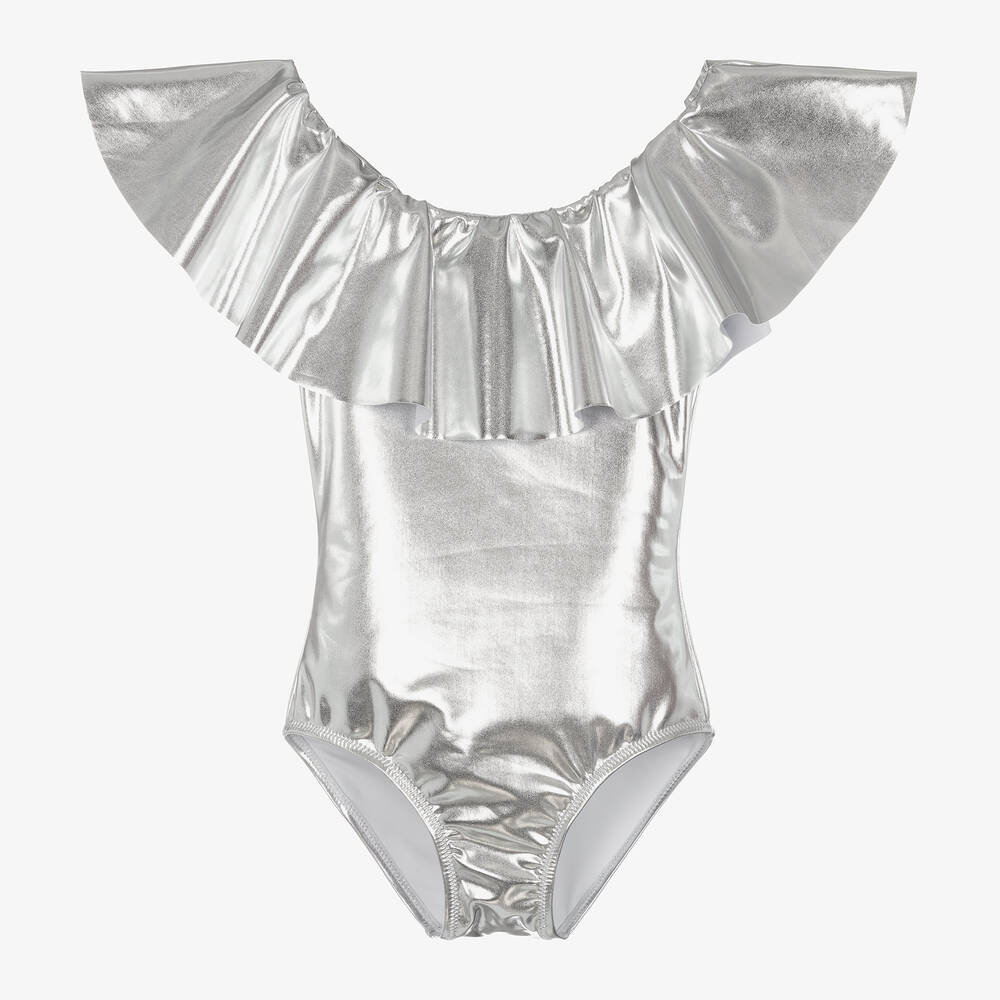 Stella Cove - Maillot de bain argenté à volants | Childrensalon