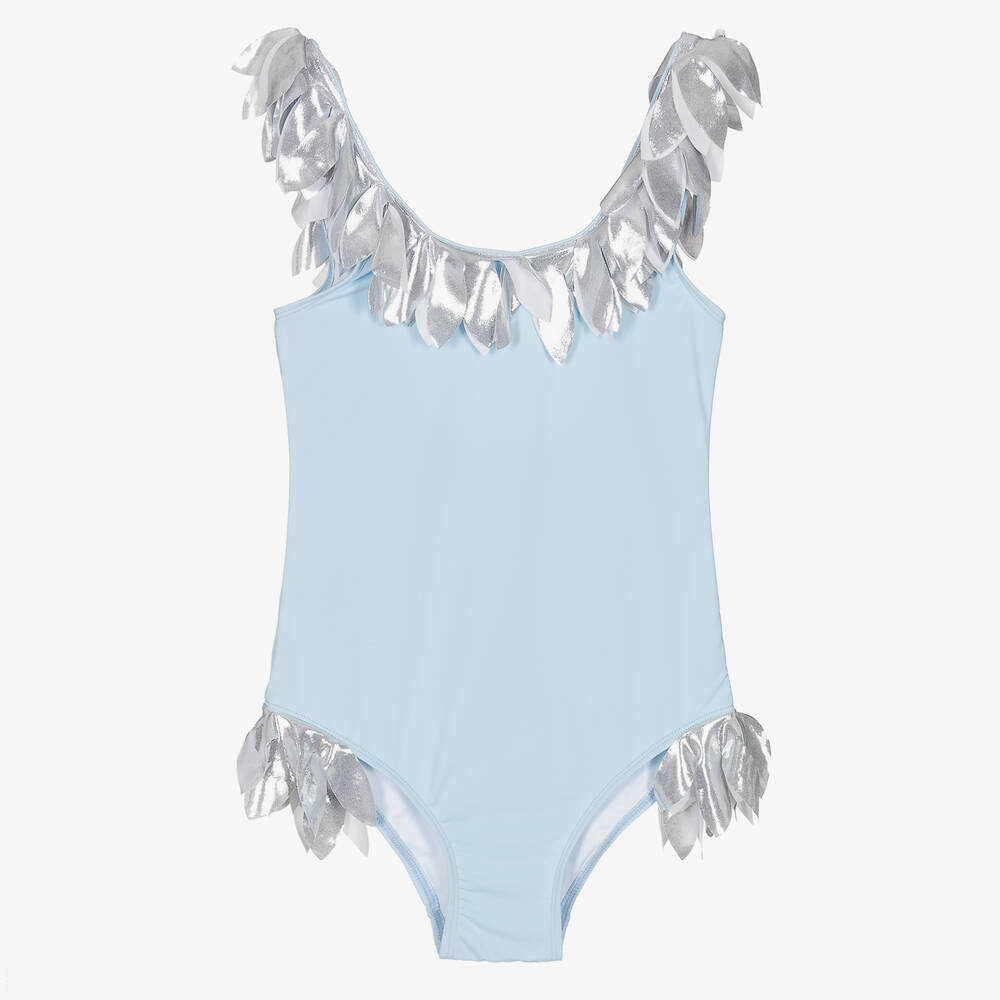 Stella Cove - Teen Girls Pale Blue & Silver Swimsuit | Childrensalon