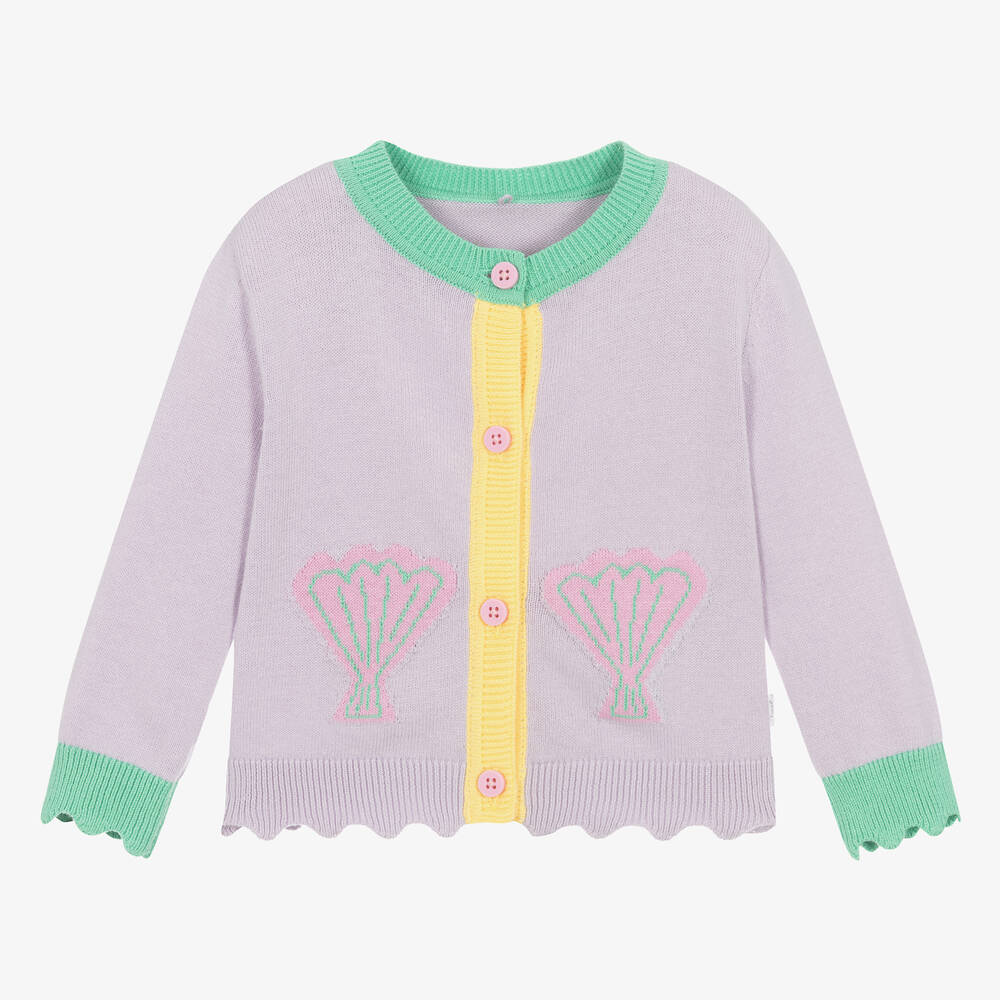 Stella McCartney Kids - Cardigan violet en coton bébé fille | Childrensalon