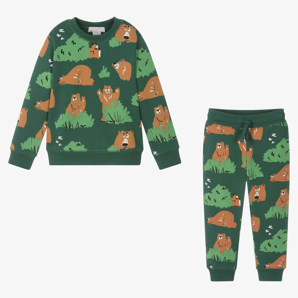 Stella McCartney Kids dinosaur-motif cotton short - Green