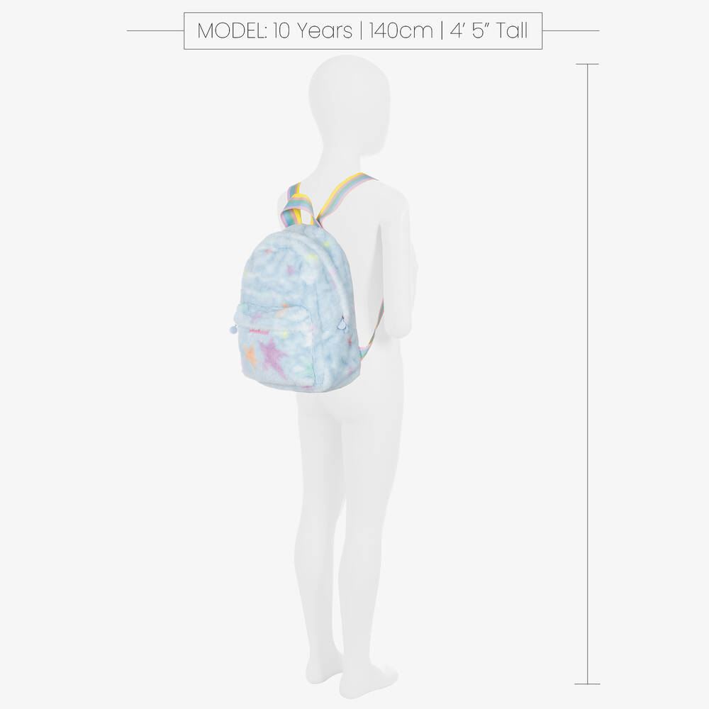 Stella McCartney Kids - Girls Blue Star Faux Fur Backpack (34cm 