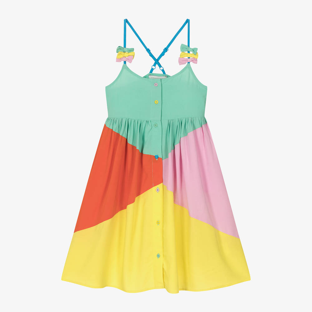 Stella McCartney Kids - Girls Colourblock Viscose Dress | Childrensalon