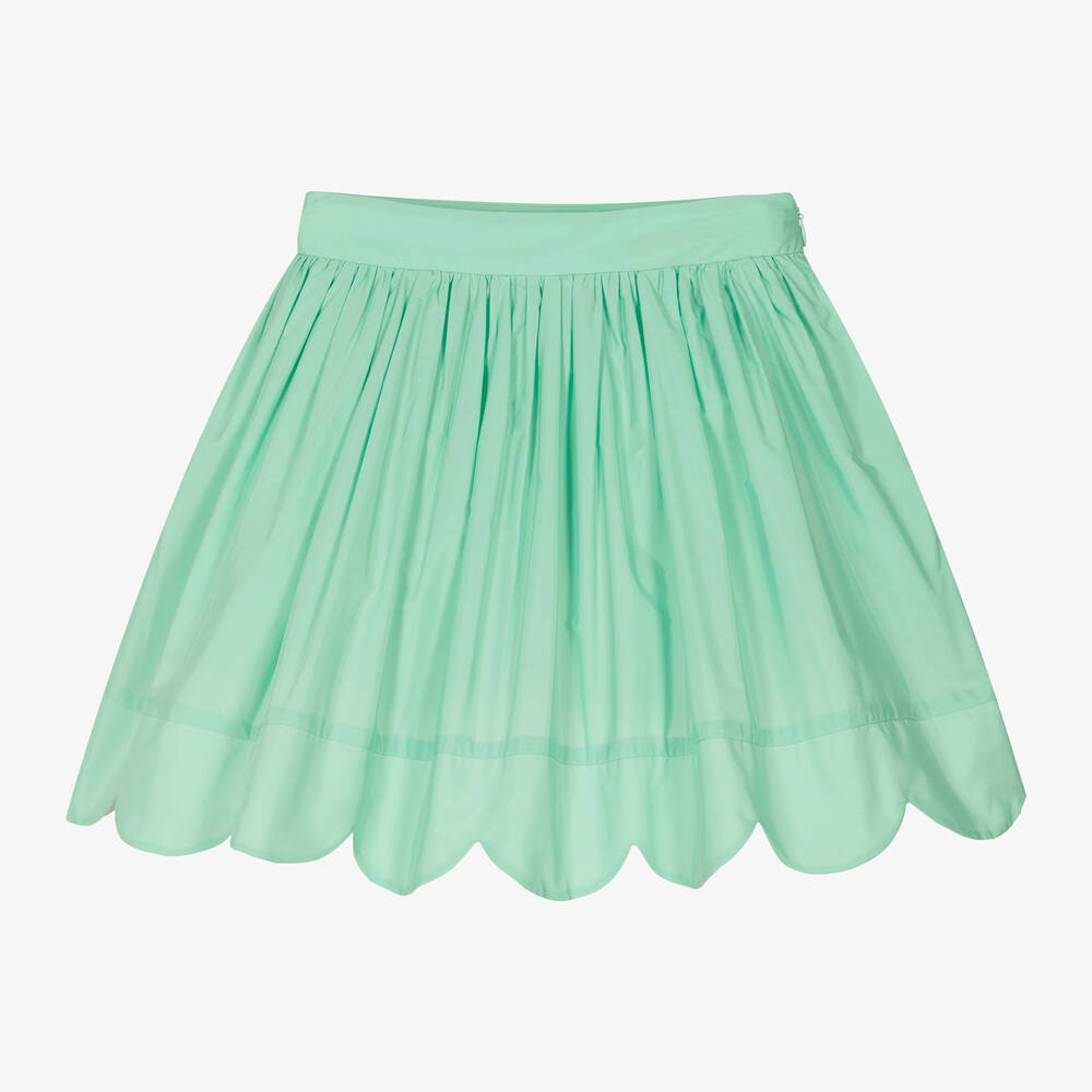 Stella McCartney Kids - Girls Green Taffeta Skirt | Childrensalon