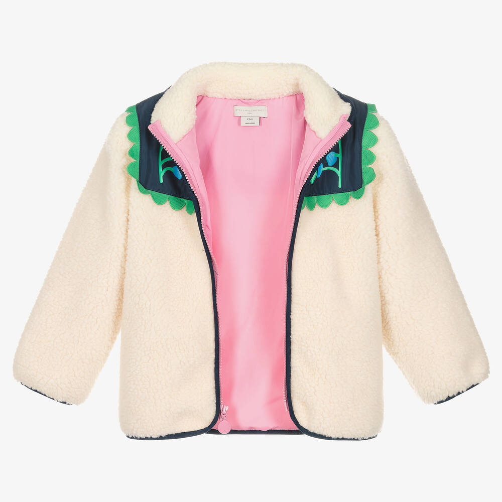 Stella McCartney Kids - Girls Ivory Floral Fleece Jacket