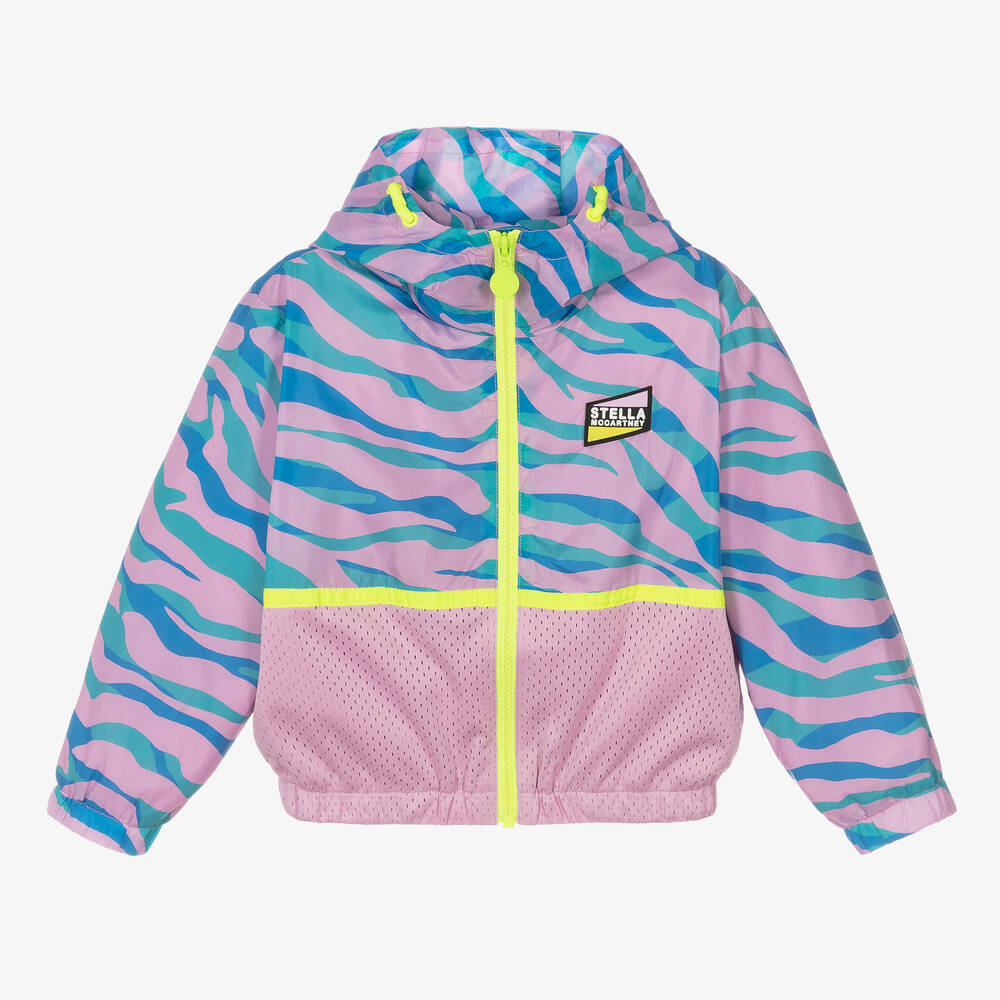 Stella McCartney Kids - Girls Pink & Blue Windbreaker Jacket | Childrensalon