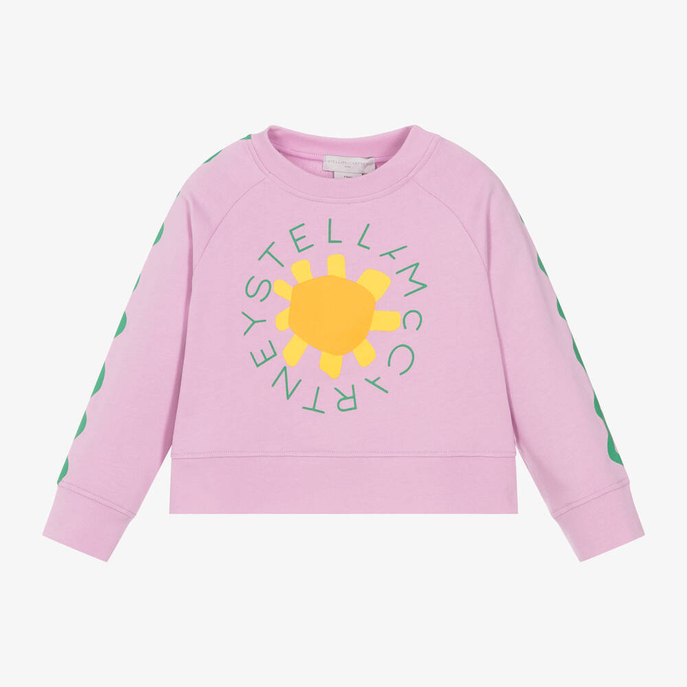 Stella McCartney Kids -  سويتشيرت قطن عضوي لون زهري للبنات | Childrensalon