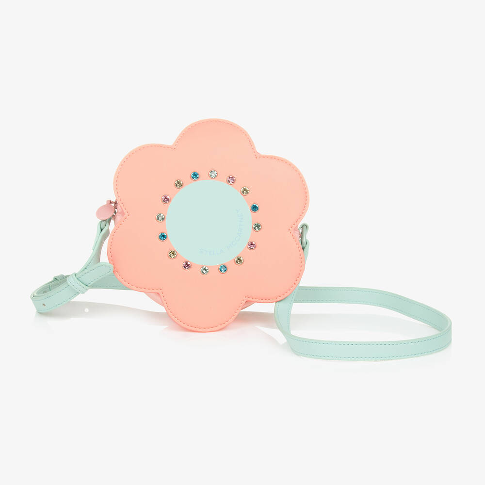 Stella McCartney Kids - Girls Pink Flower Shoulder Bag (16cm) | Childrensalon