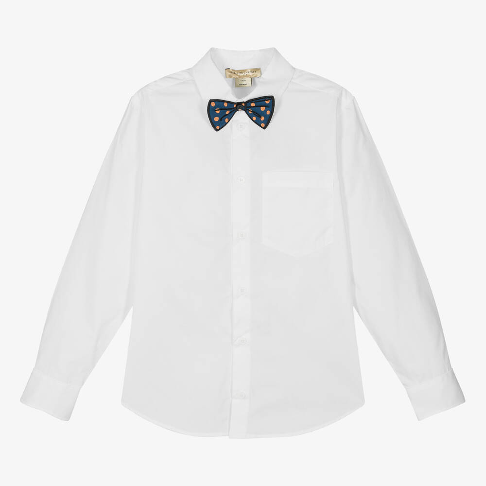 Stella McCartney Kids - Teen Boys White Cotton Shirt & Bow Tie | Childrensalon