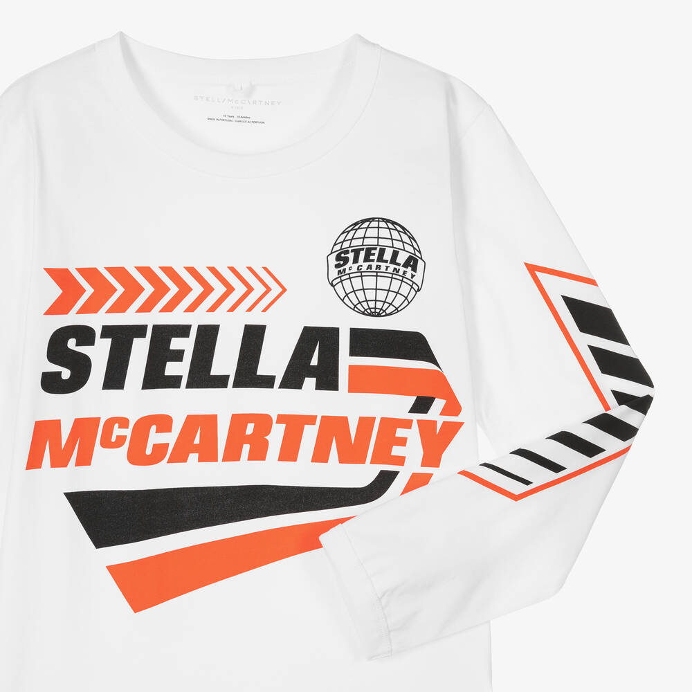 Stella McCartney Kids graphic-print cotton shirt - White