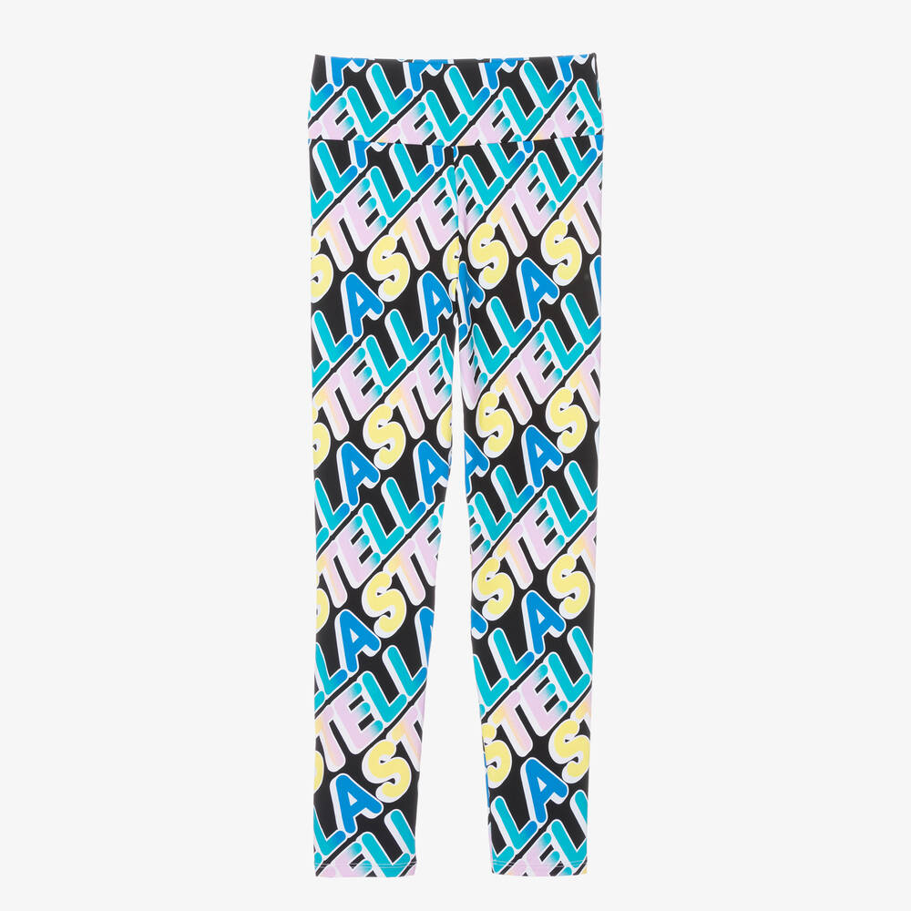 Stella McCartney Kids - Teen Girls Black & Blue Sports Leggings | Childrensalon