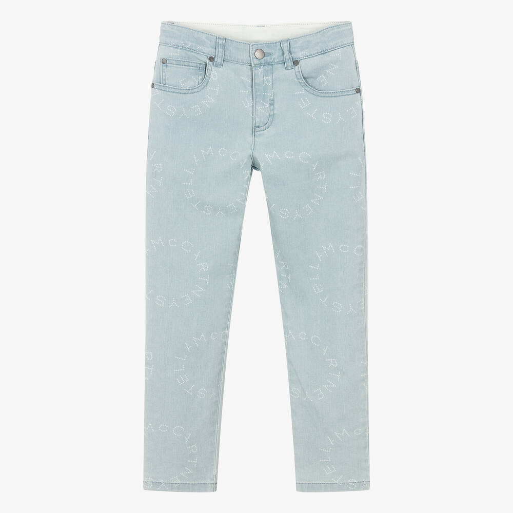 Stella McCartney Kids - Teen Girls Blue Graphic Denim Jeans | Childrensalon