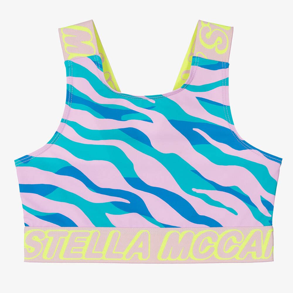 Stella McCartney Kids - Teen Girls Pink & Blue Sports Top (UPF50+) | Childrensalon