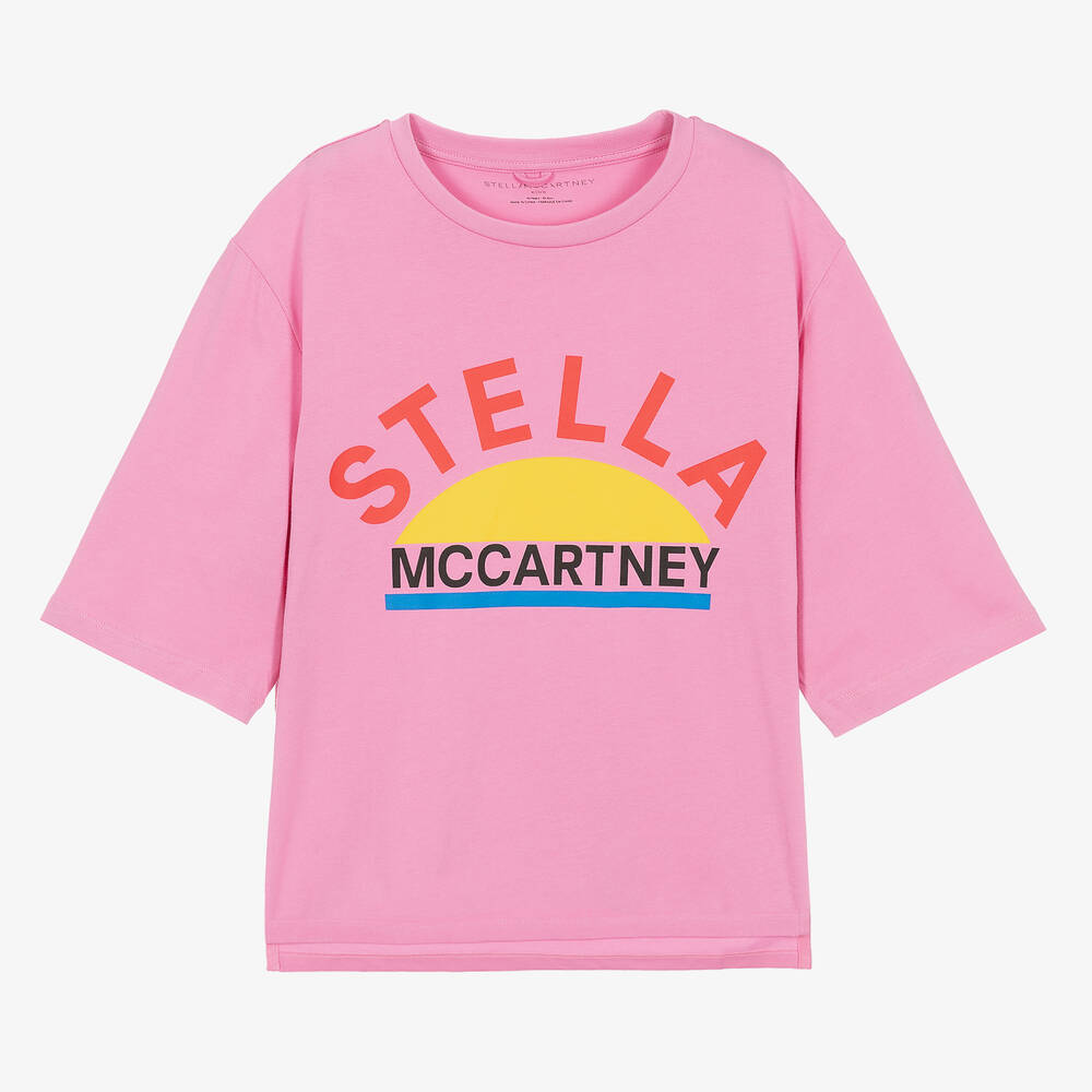 Stella McCartney Kids - Розовая футболка из органического хлопка | Childrensalon