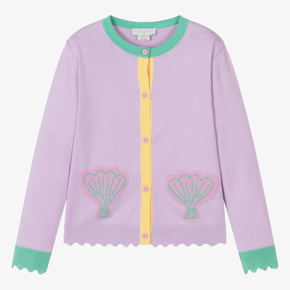 Stella McCartney Kids - Фиолетовый трикотажный кардиган из хлопка | Childrensalon