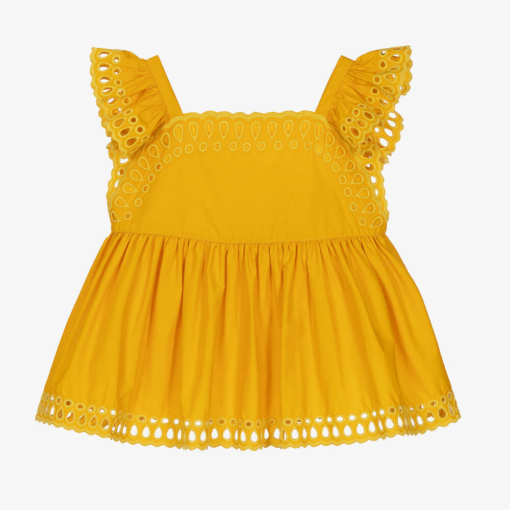 Stella McCartney Kids - Teen Girls Yellow Cotton Blouse | Childrensalon