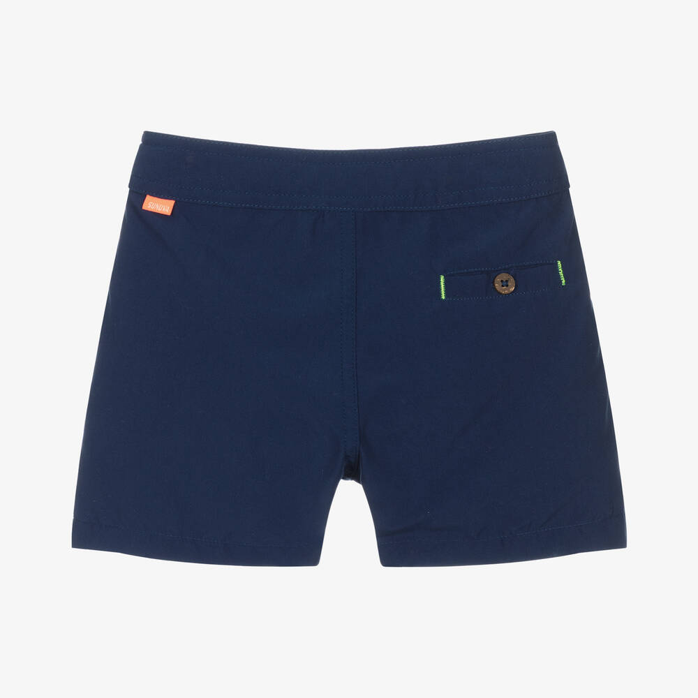 Sunuva - Teen Boys Navy Blue Striped Swim Shorts