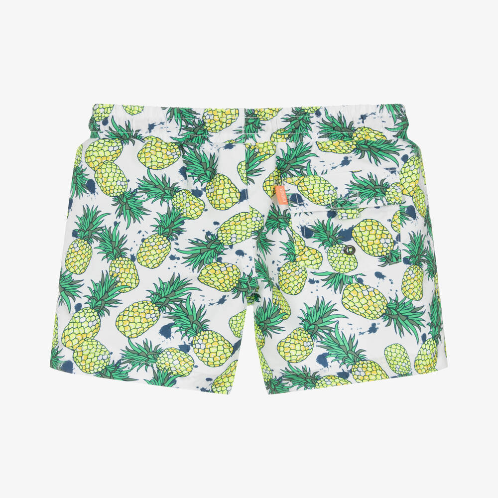 Sunuva Teen Boys White Pineapple Swim Shorts