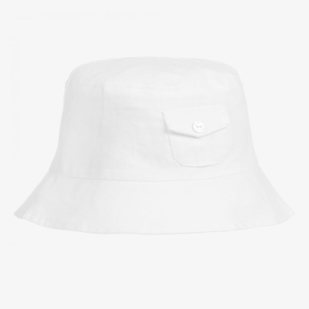 Tartine et Chocolat - Boys White Linen Hat | Childrensalon Outlet