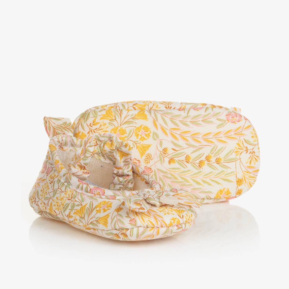 Tartine et Chocolat - Yellow Liberty Print Pre-Walker Shoes | Childrensalon