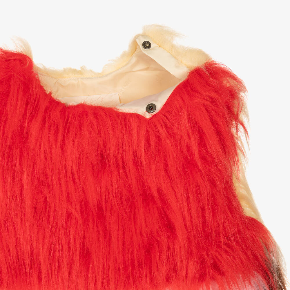 The Animals Observatory faux-fur panelled vest - Red