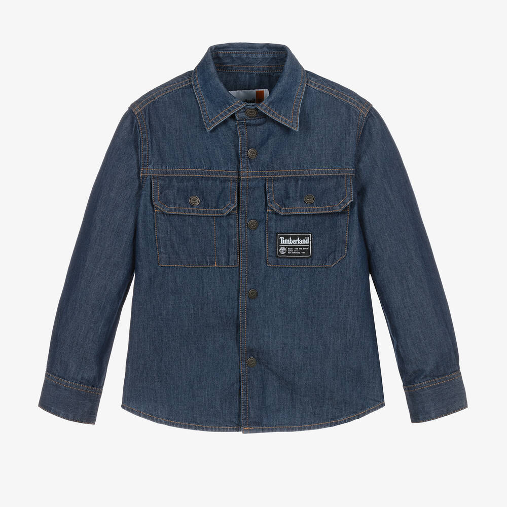 Timberland - Boys Dark Blue Chambray Shirt | Childrensalon