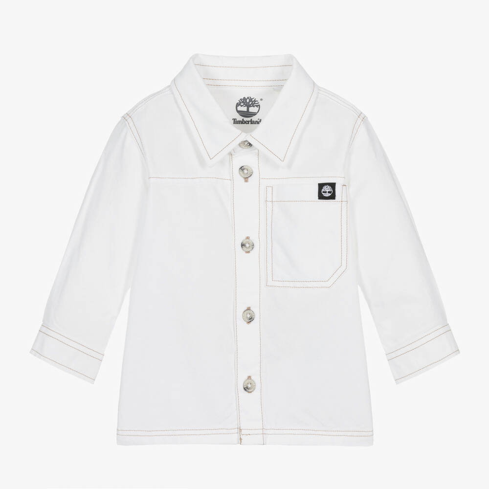 Timberland - Boys White Oxford Cotton Shirt | Childrensalon