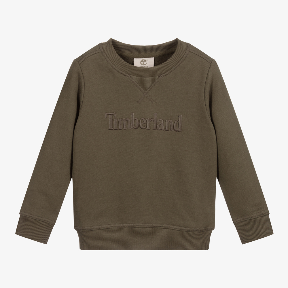 Timberland - Green Cotton Logo Sweatshirt | Childrensalon Outlet