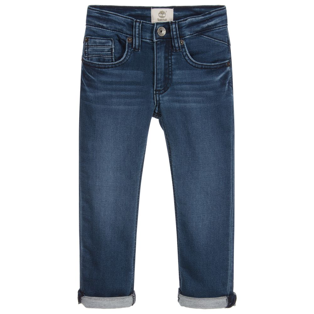 Timberland Jean Slim Bleu En Jersey Childrensalon Outlet