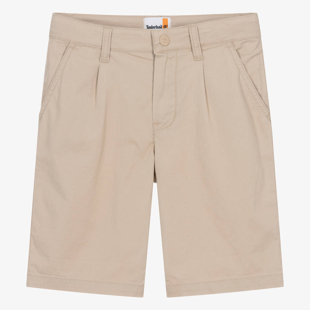 Timberland - Teen Boys Beige Cotton Chino Shorts  | Childrensalon